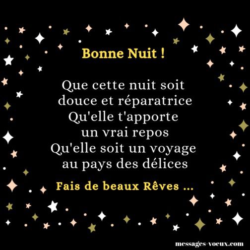 Fais de beaux rêves sms pour souhaiter une bonne nuit