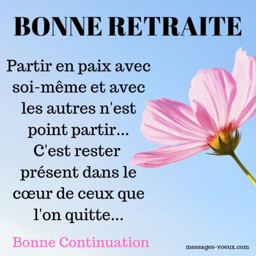 Carte départ retraite citation bonne continuation