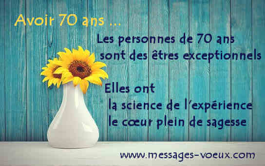 Lire la suite à propos de l’article Modèles de messages texte anniversaire 70 ans – cartes de voeux