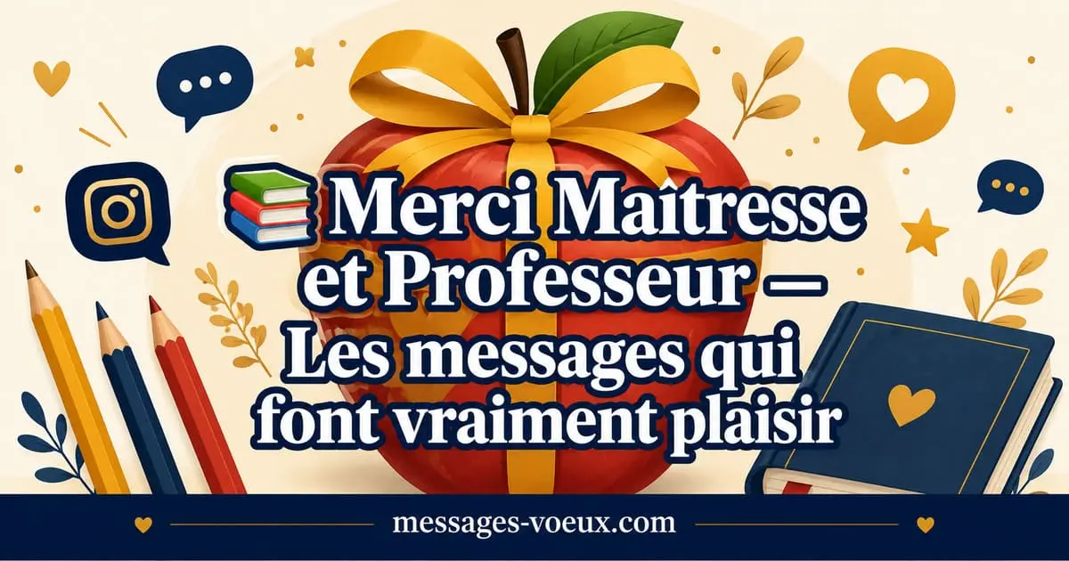 Messages merci maîtresse et professeur pour fin d'année scolaire à envoyer sur les réseaux