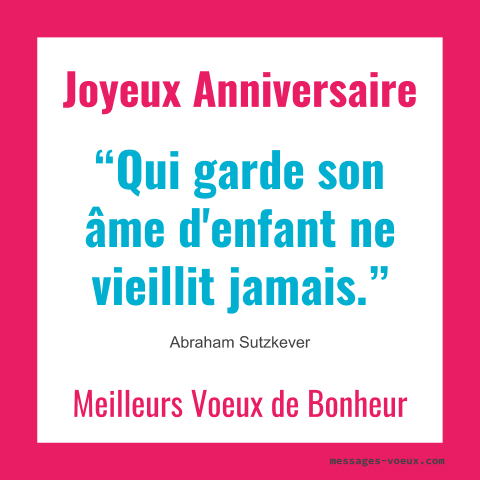 Jolie carte de souhaits avec une belle citation anniversaire