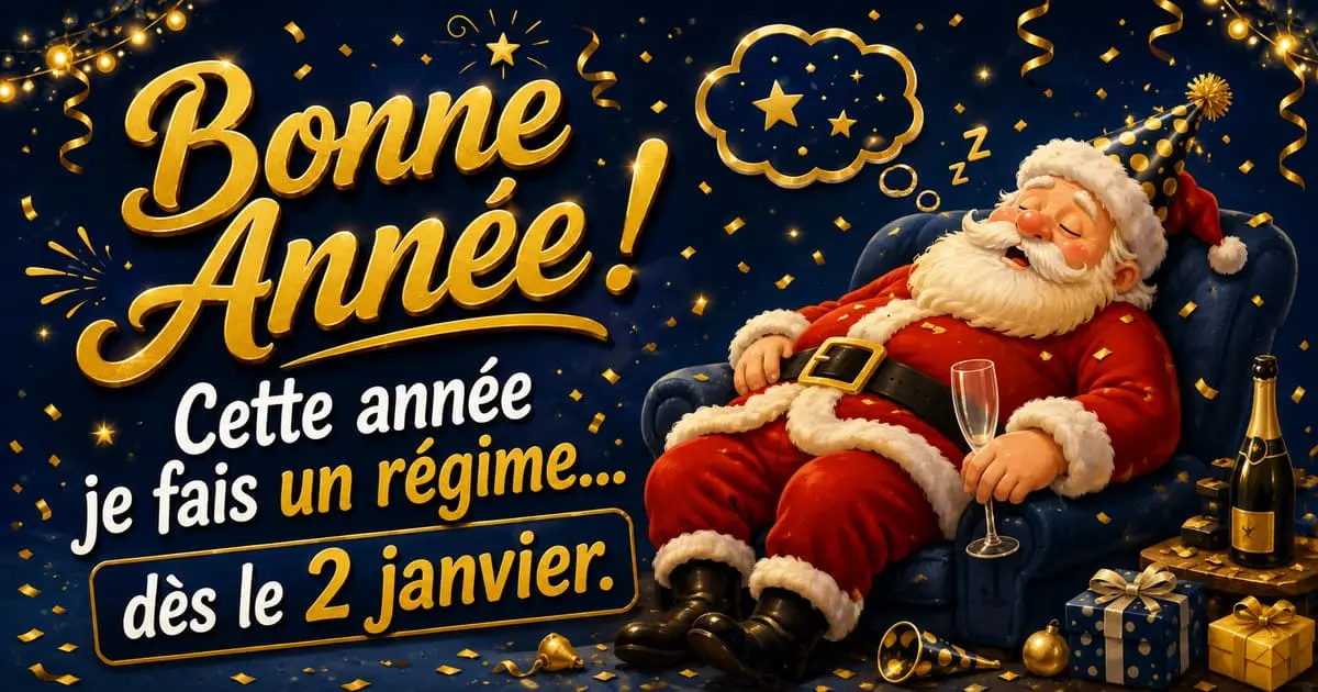 Messages bonne année humour 2027 — SMS drôles et citations marrantes pour commencer l'année avec le sourire