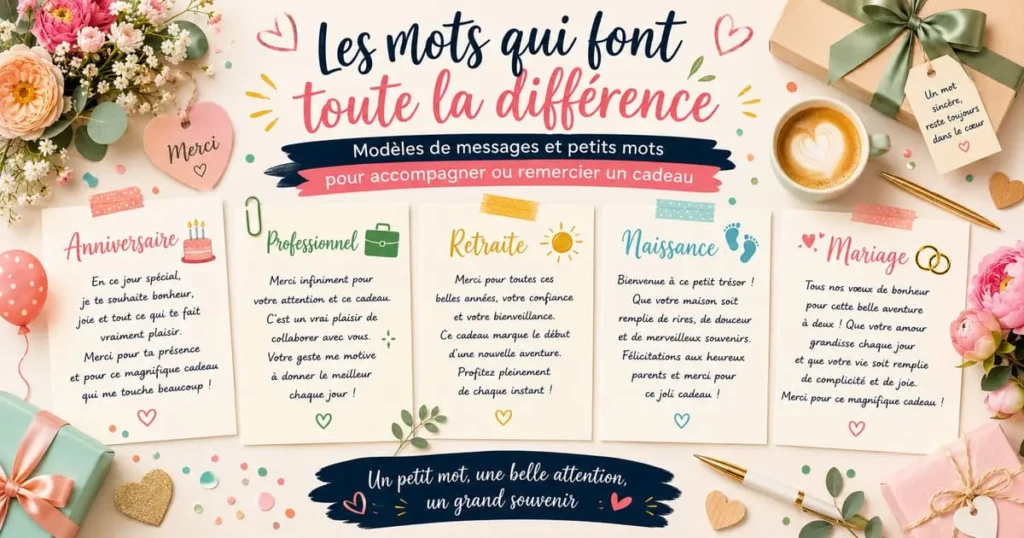 Petit mot pour accompagner un cadeau ou remercier pour un présent reçu